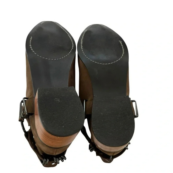 Grey City Suede Leather Willa Cutout Harness Ankle Boots Brown Size 8 - Picture 7 of 10